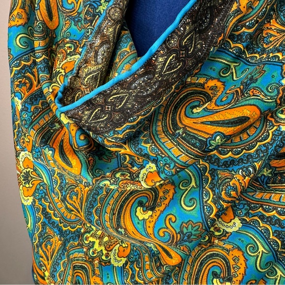 Etro 100% Silk Scarf Paisley Made in France - Picture 5 of 7